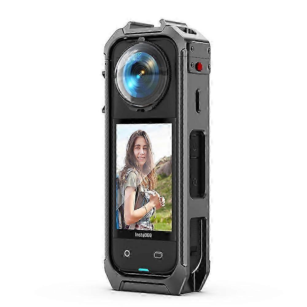 For Insta360 X5 Panoramic Action Camera Cage Quick Release Metal Protective Frame with Magnetic Base