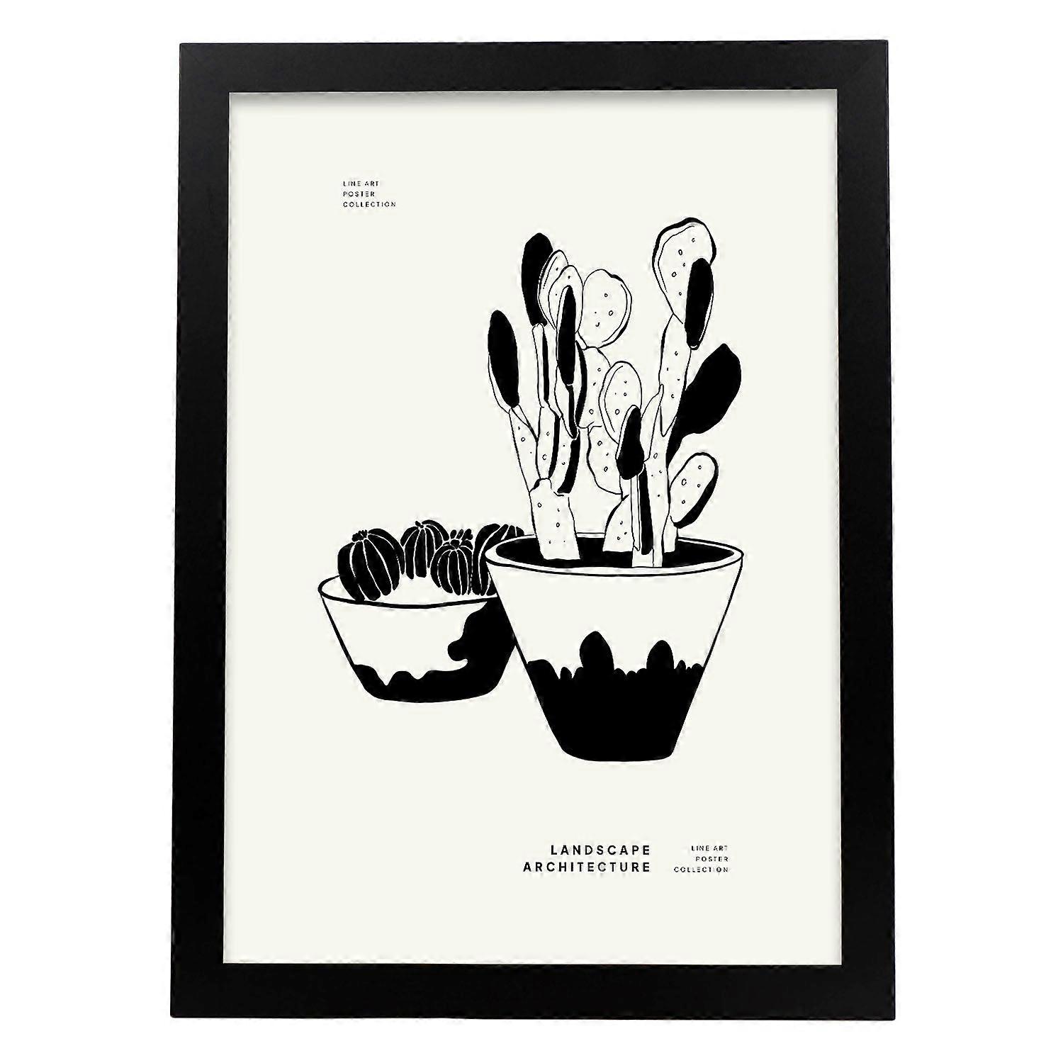 Cartaz de cactos pequenos em vaso