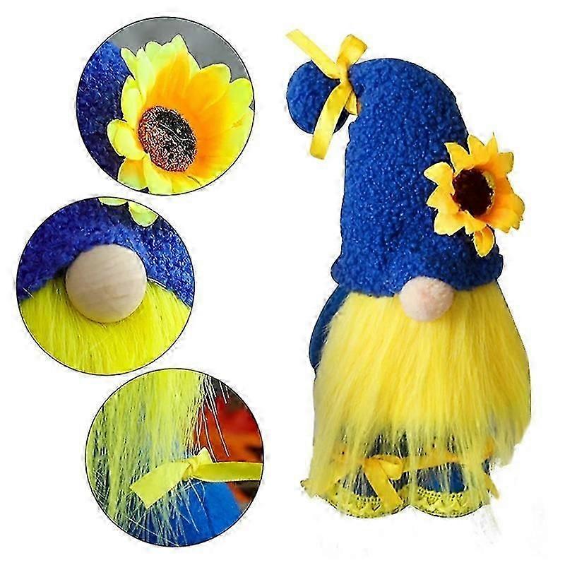 32cm Sunflower Gnome Yellow And Blue Gnome Ukraine Flag For Kids Gifts Spring Decorations Home Decorations Ornaments