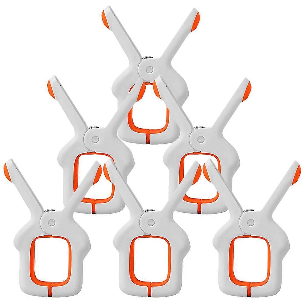 Beach Towel Clips Windproof Strong Clamping Force for Storage 6Pcs White