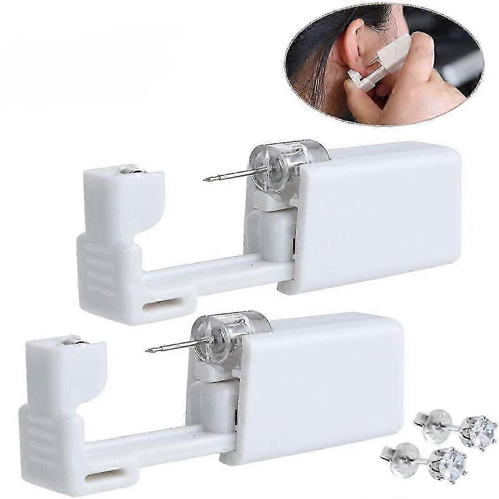 2 Pack Disposable Self Ear Piercing Gun Kit, Safe and Easy Ear Piercing Tool for Beginners