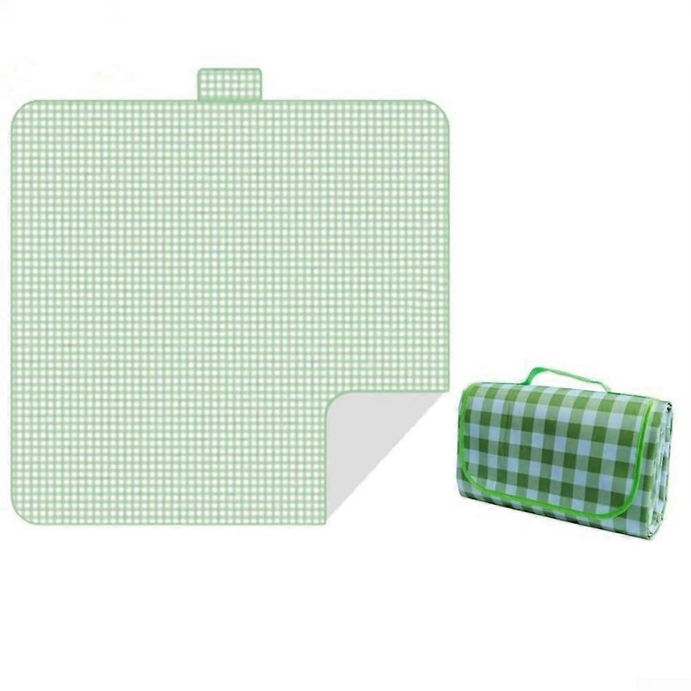 Waterproof Picnic Mat With Carrying Handle Easy To Clean Green For Camping And Beach Outings