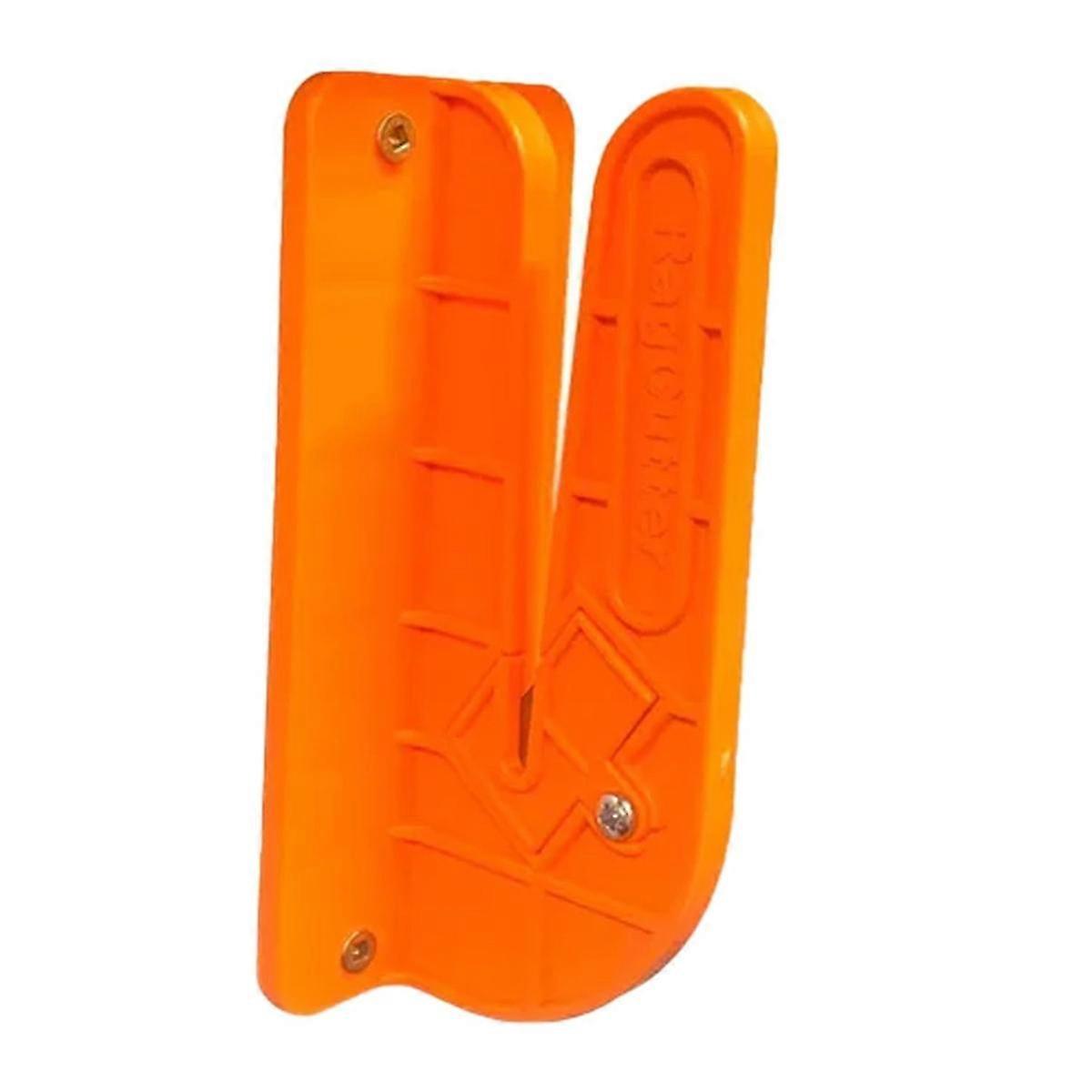 Wall-Mounted Orange Rag Cutter for Efficient Fabric Cutting