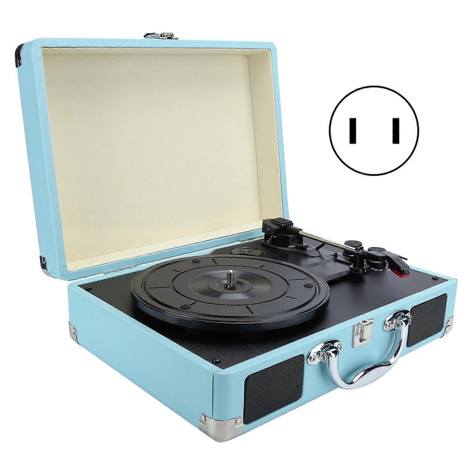 Portable Vinyl Record Player Suitcase with Built-in Speakers and 3-Speed Turntable