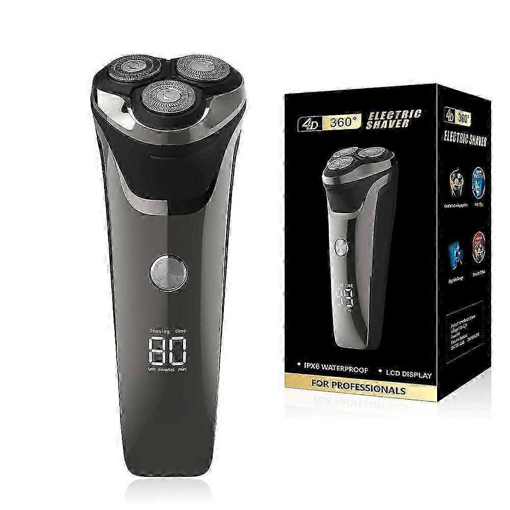 Electric Razor For Men, Razor 4d Rotary Shaver With Lcd Display