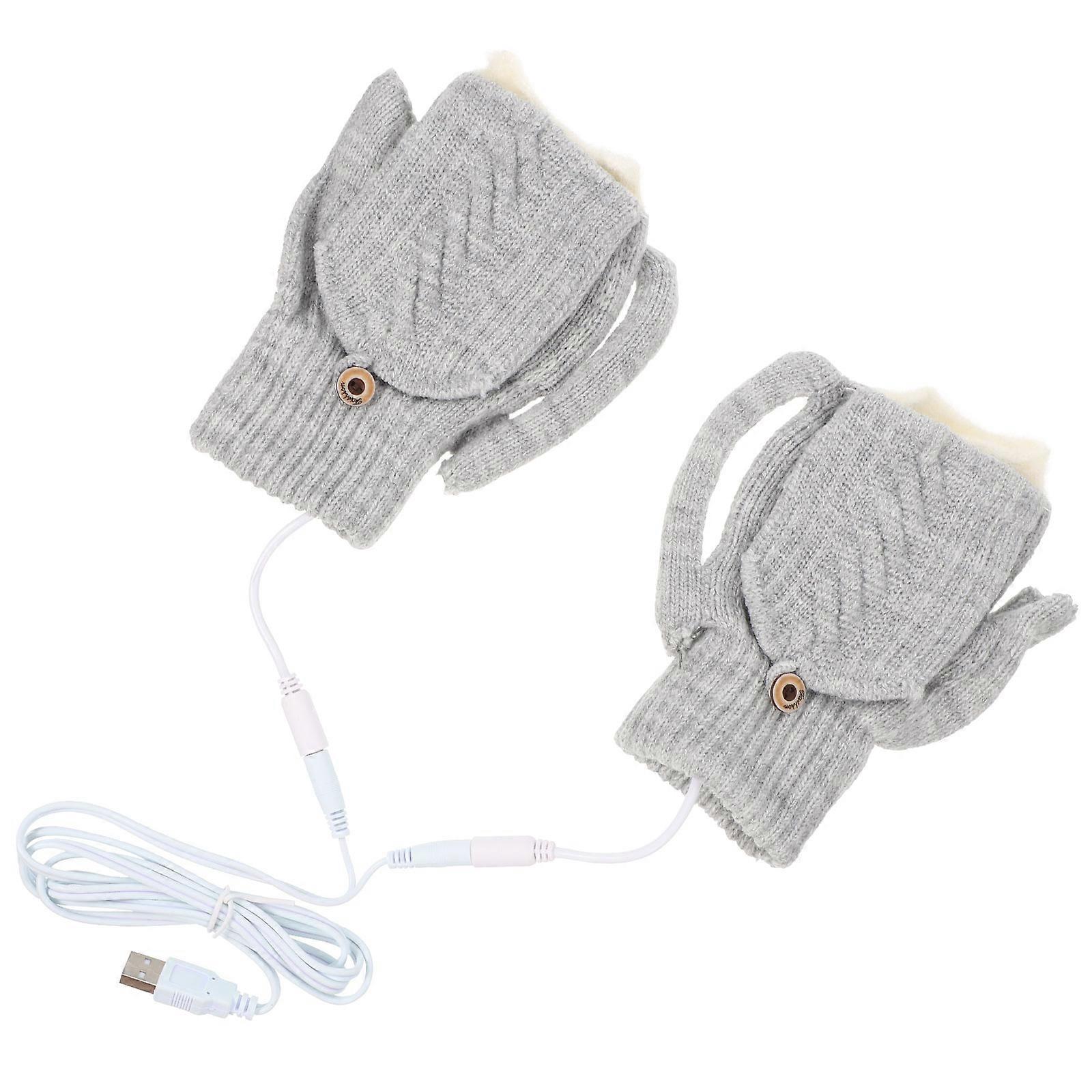 Heated Gloves for Protection USB Heated Gloves 4Sets in Grey Color
