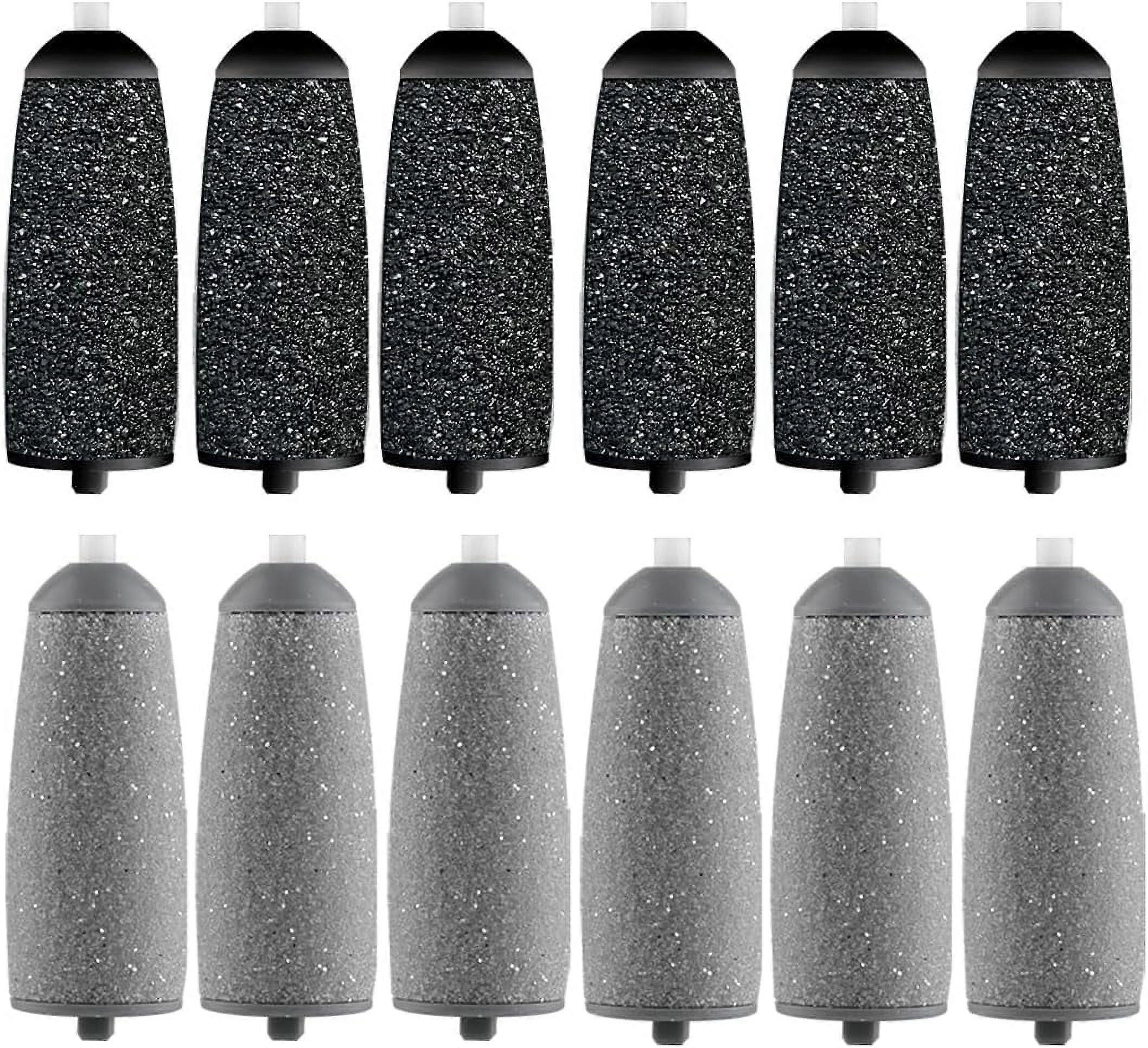 12 Pack Replacement Rollers for Flawless Pedi, Compatible with Finish Touch, 6 Extra Coarse & 6 Regular Coarse