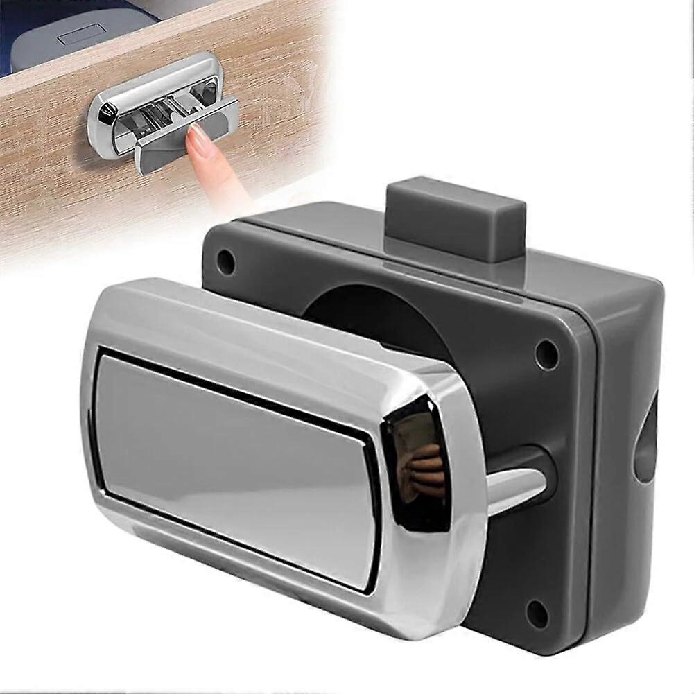 Board Drawer Lock Chrome Mechanism For Swift Caravans Motorhomes Replacement, 20mm Cutout, 1318mm Catch Thickness, Black