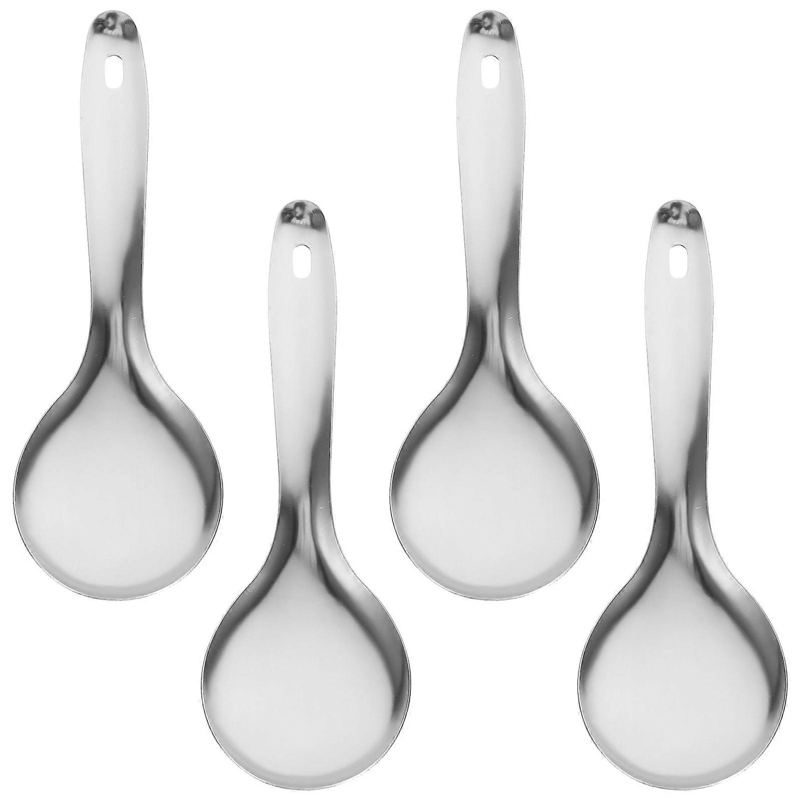 Simple Style Rice Spoons 16 Pcs Stainless Steel Serving Utensils for Home Use Housewarming Gifts and Picnics
