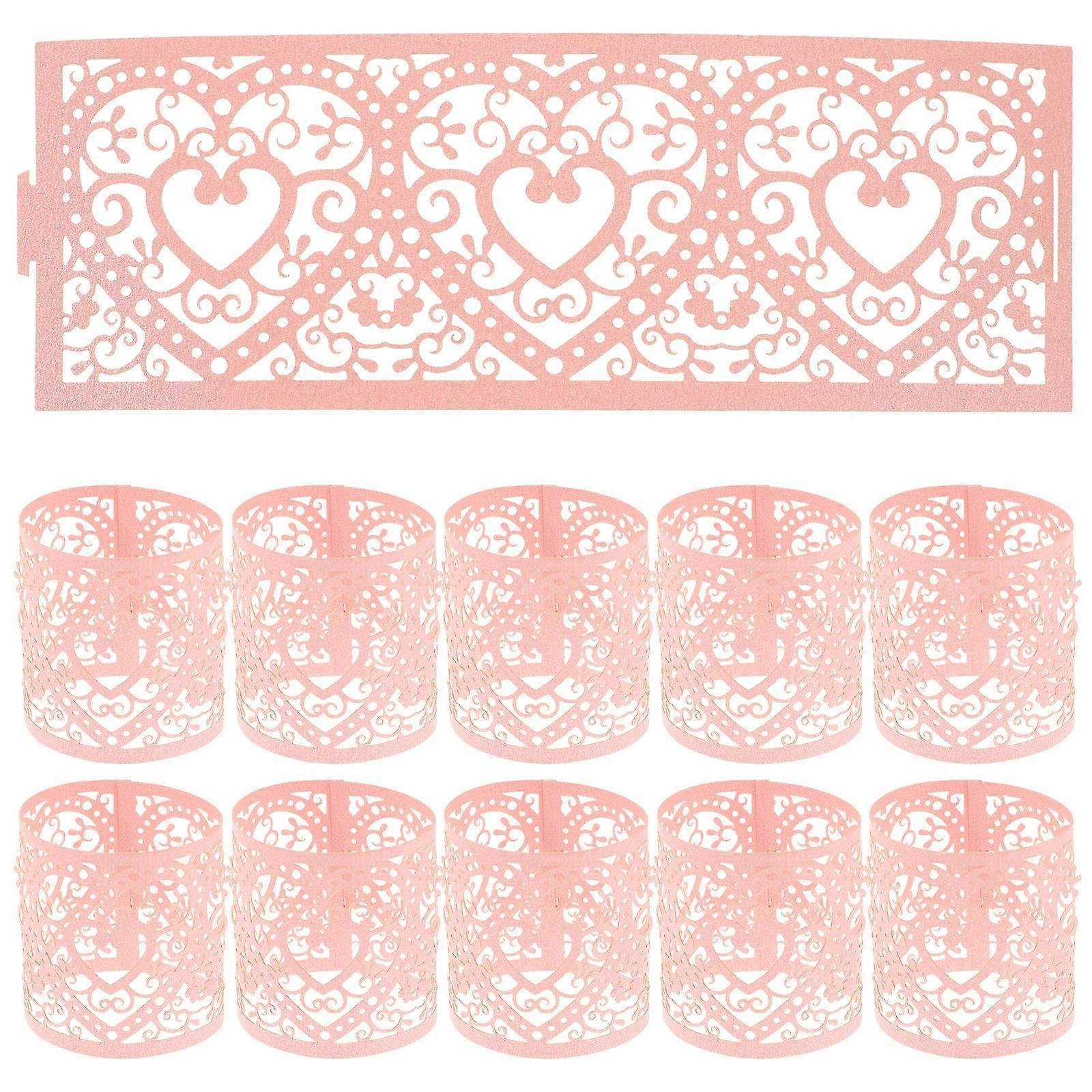 Heart-Shaped Candle Wraps 50Pcs Paper Holders For Warm Atmosphere Creation Pink Simple Style Decorate Lights