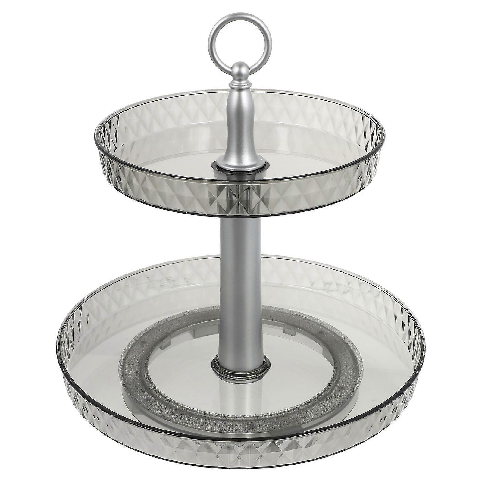 Dual-Layer Storage Rack for Seasoning Storage 1Pcs Round Rotatable Shelf