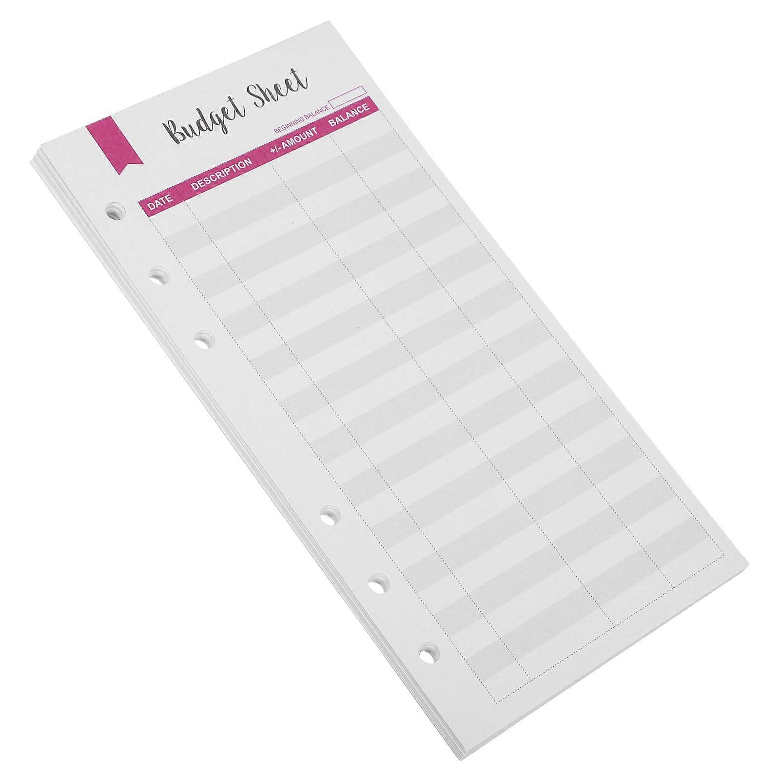 Practical Budget Sheet Paper 12Pcs Thick 6-Hole Notebook Refills For Daily Use In Red