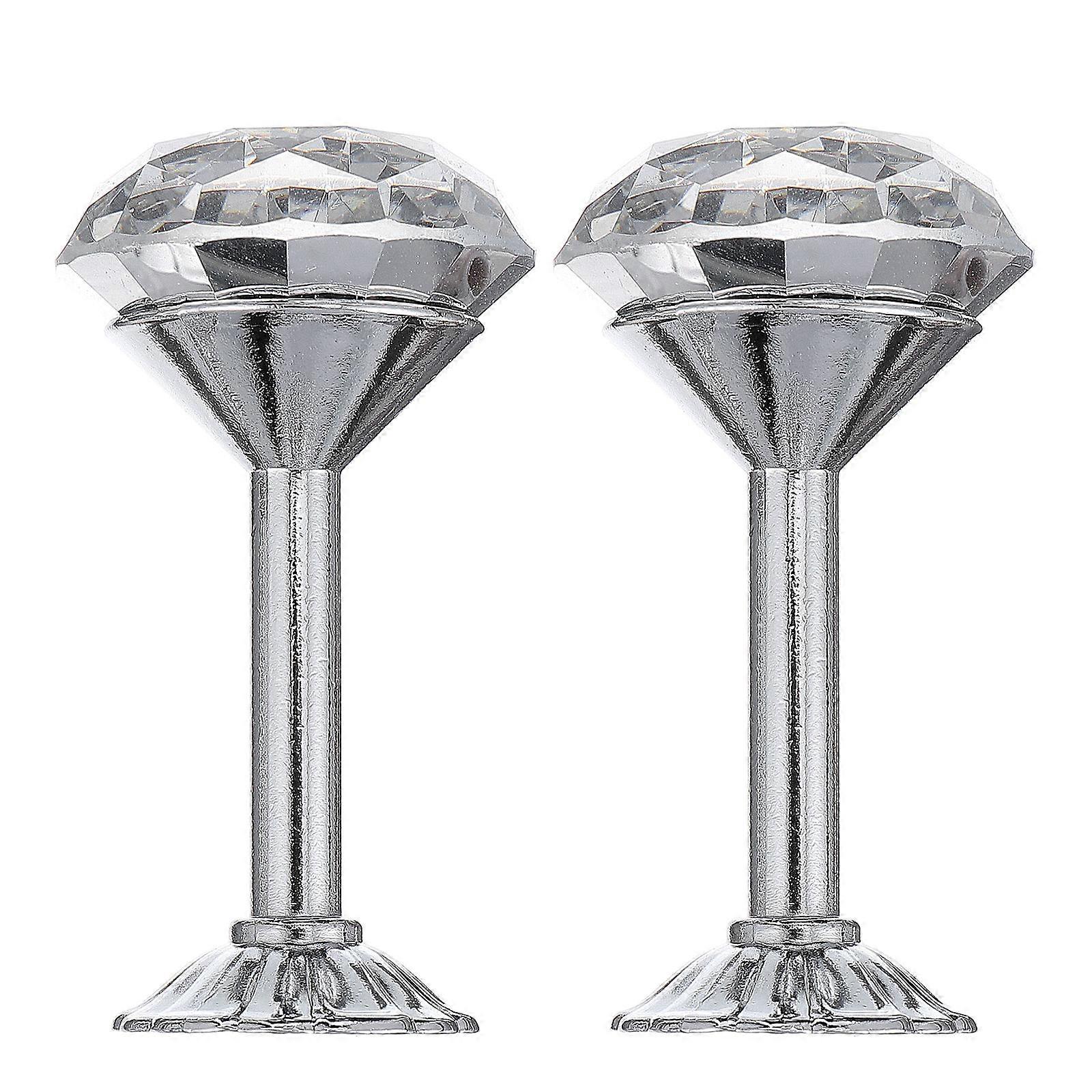 Curtain Hook Alloy Curtain Hook Wall Mounted Crystal Tiebacks 2Pairs