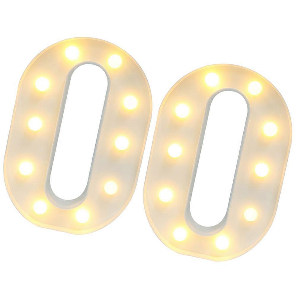 Number Lamp Indoor Decorative Arabic Numerals Modeling Light with 4Pcs