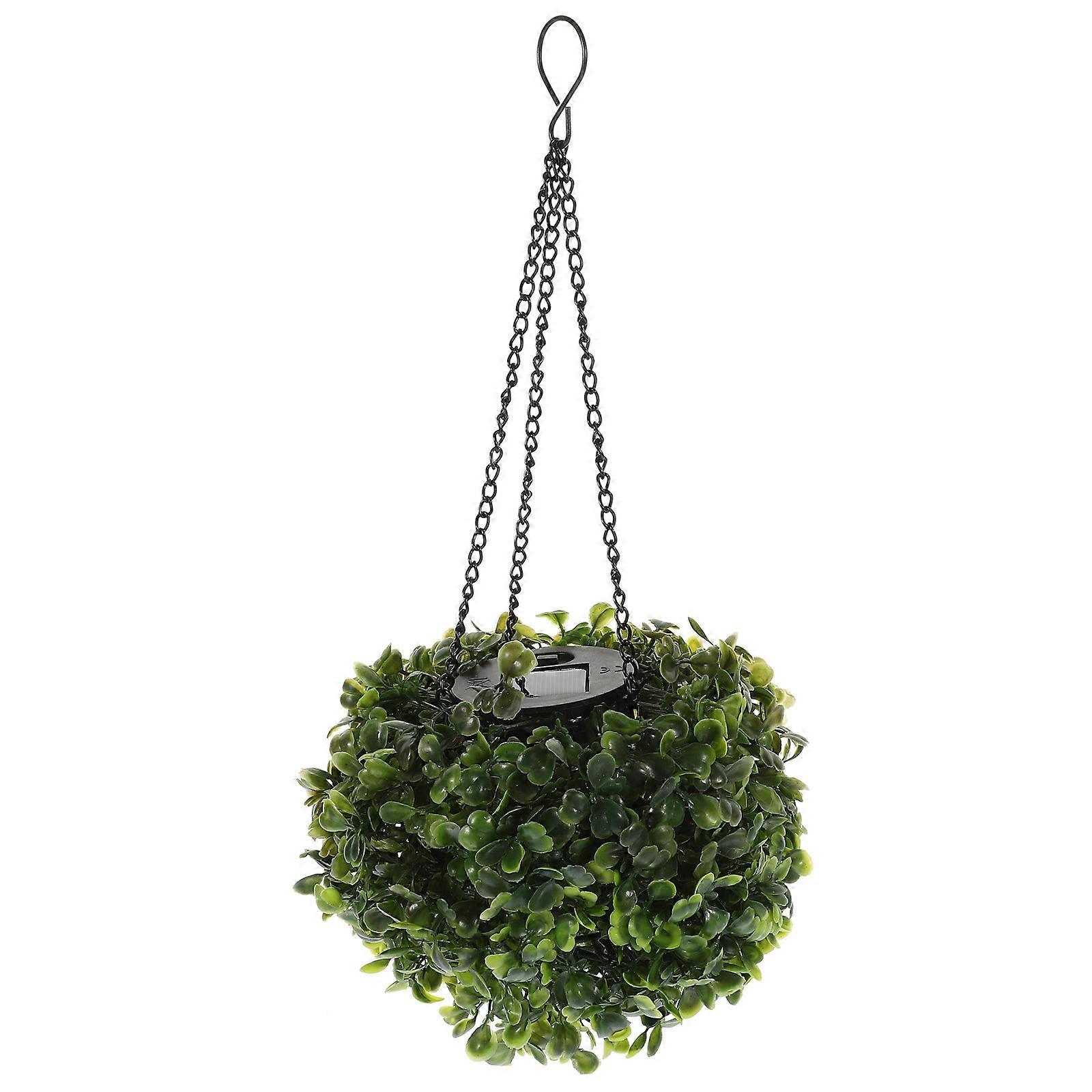 Solar Powered Topiary Ball LED Hanging Lamp for Outdoor Decor 2Pcs