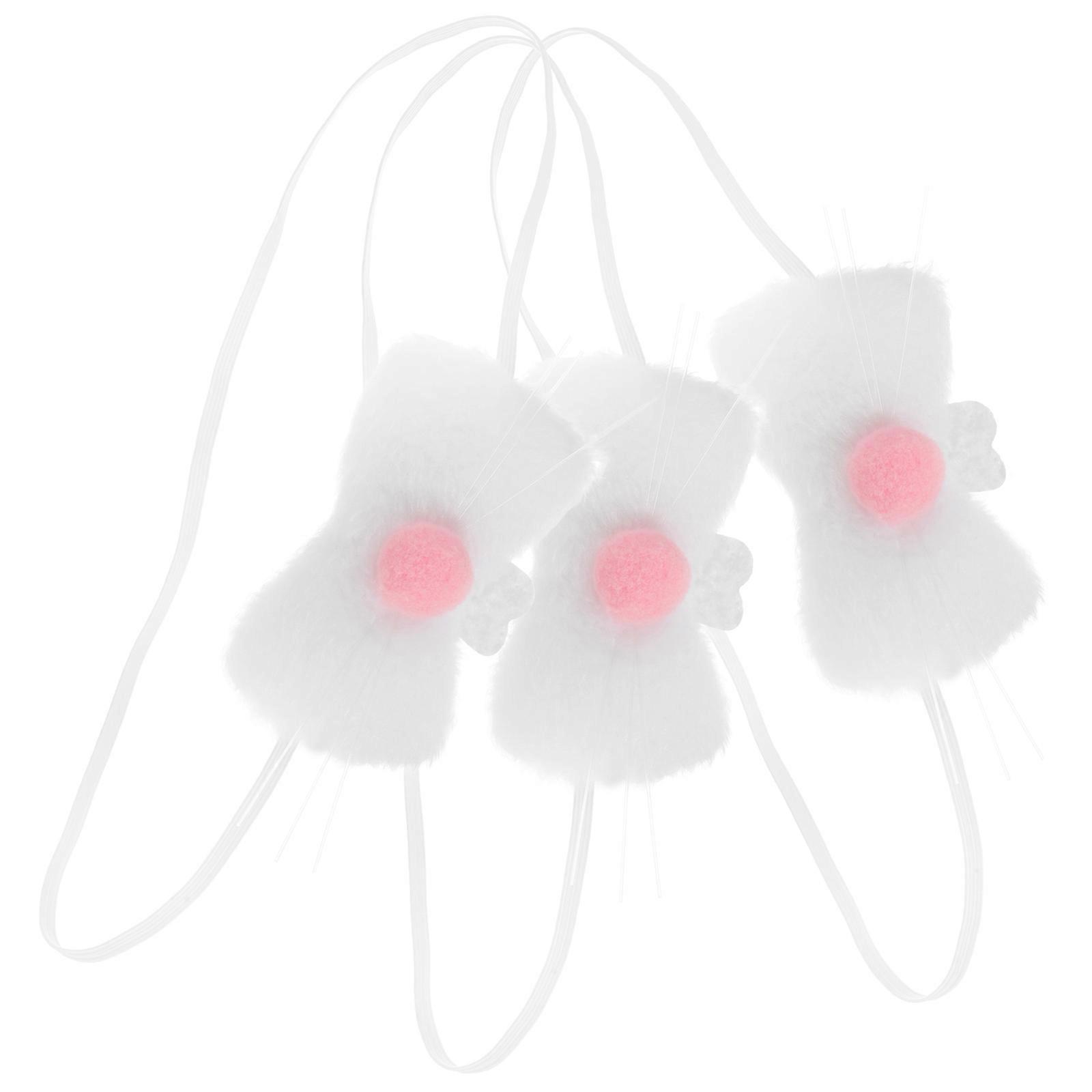 Plush Fabric Bunny Nose Prop for Costume 15Pcs White Bunny Accessory
