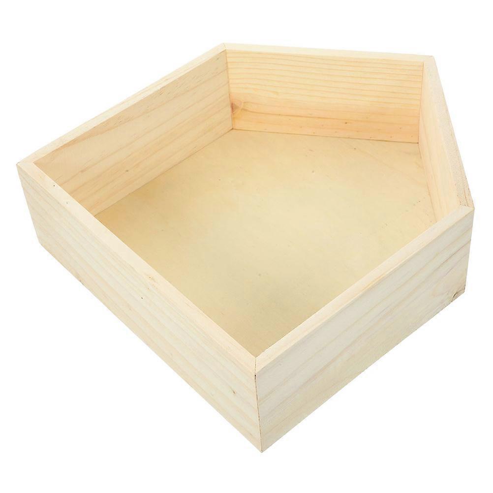 Solid Wood Hanging Shelf for Wall with Pentagon Shape 2Pcs for Living Room Storage