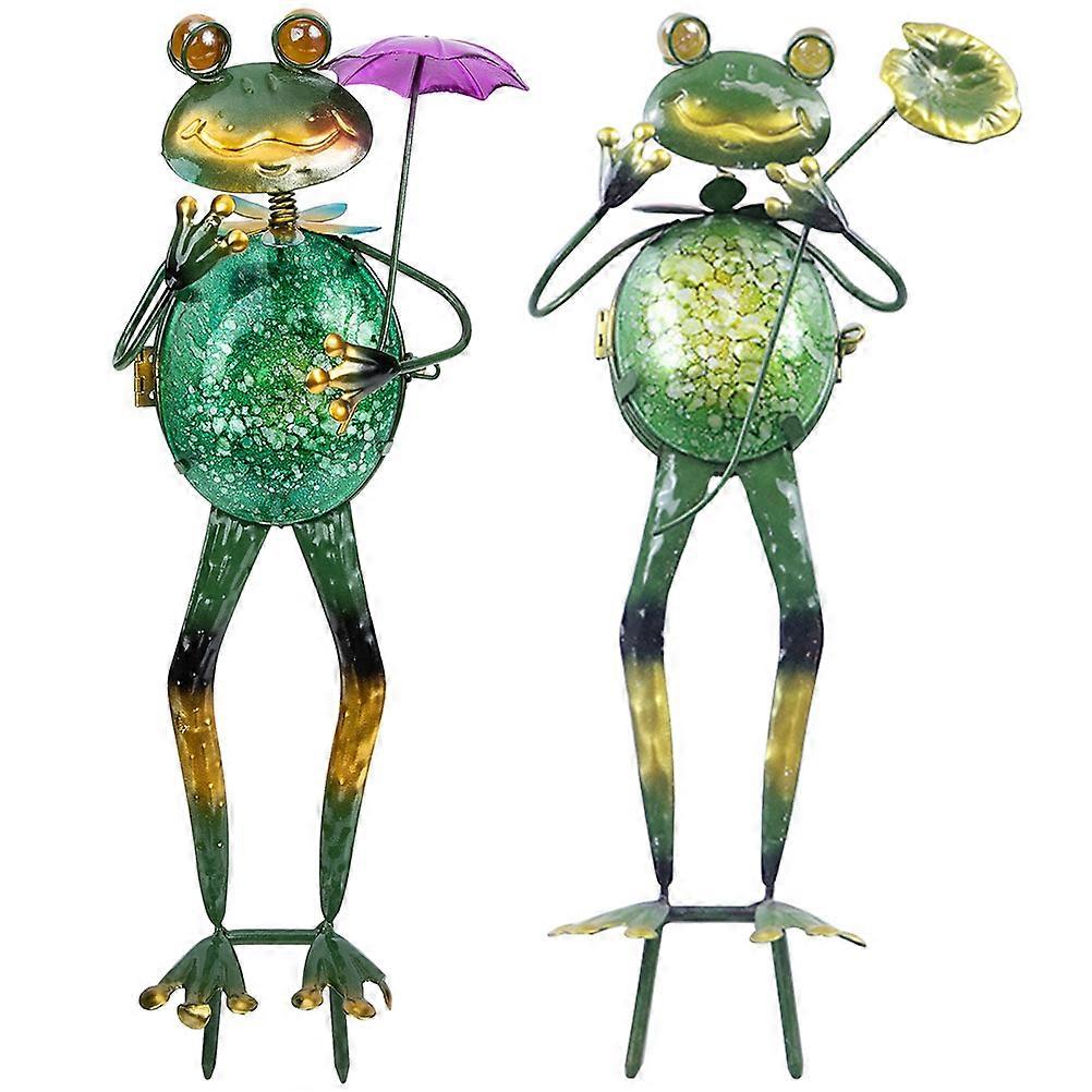 Decorative Frog Lamp for Garden 6Pcs Solar Light Inserted for Night Use