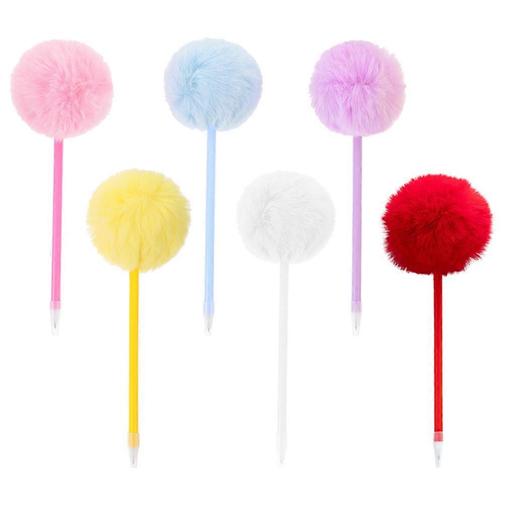 Fluffy Writing Pens Ballpoint Pens for Students 12Pcs Assorted Color Plush