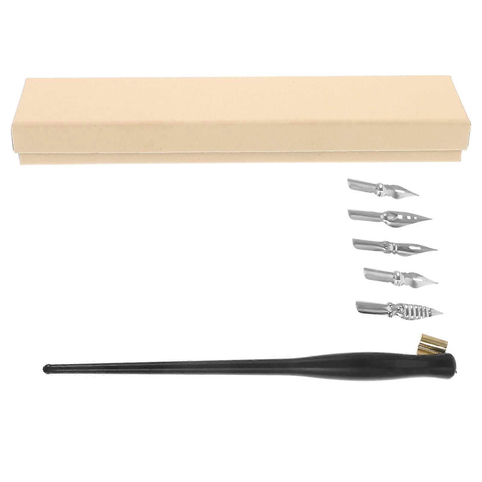 Irregular Rod Design Vintage Dip Pen Set For Calligraphy Practice Artists 6.5×2.4×0.6in 4Set