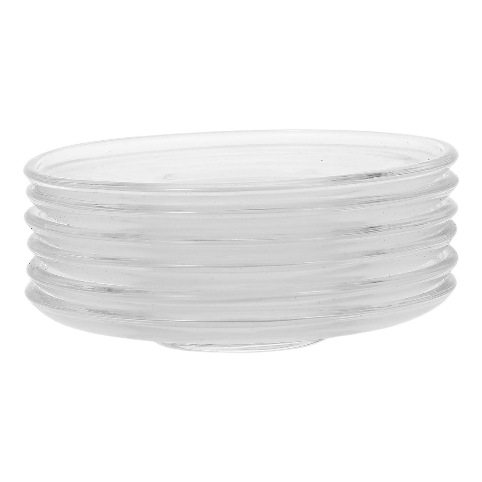 Decorative Glass Saucer Plate For Home Hotel And Restaurant Simple Design 18 Pcs Practical Storage Holder