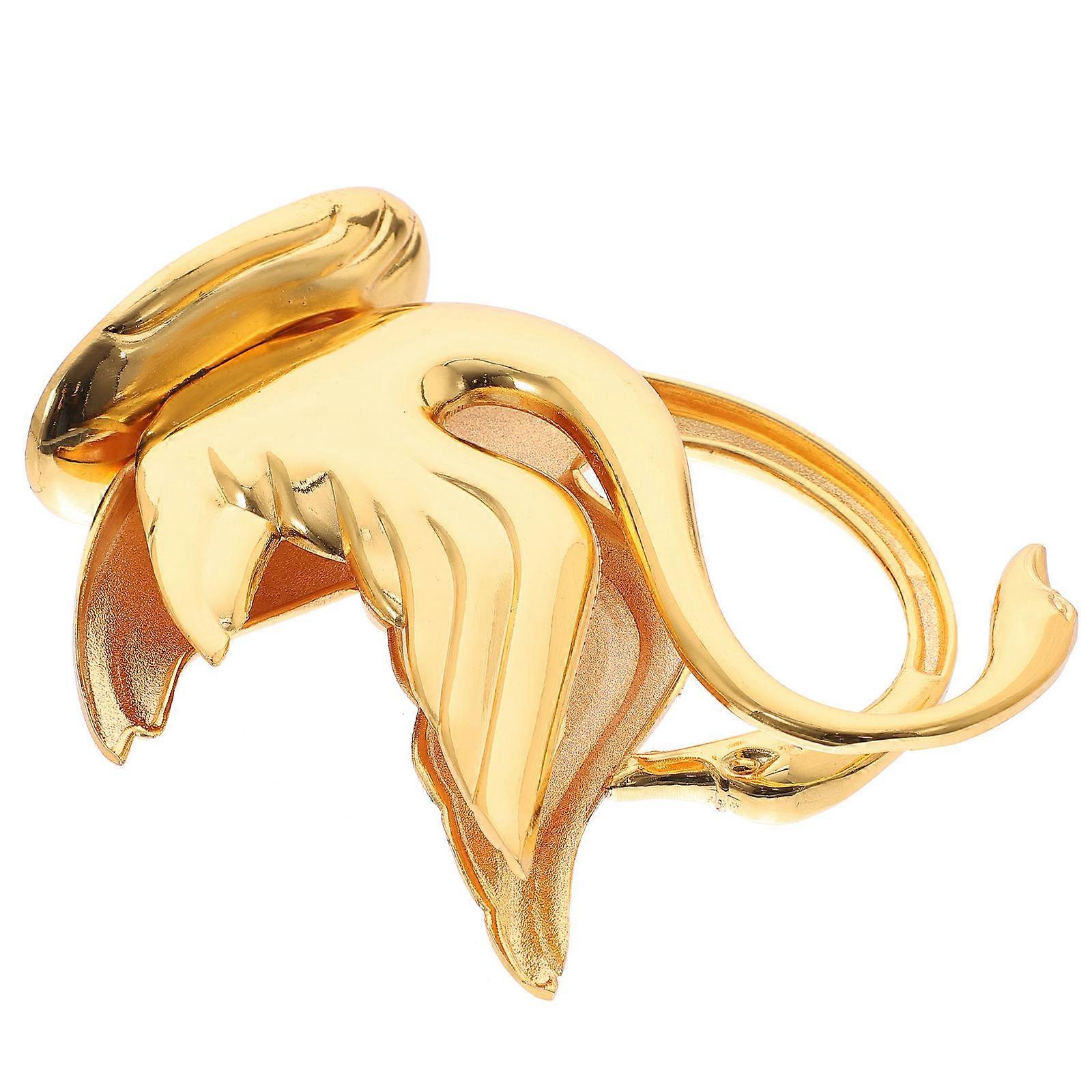 Swan Shape Metal Napkin Holder for Dinner Use 2Pcs Golden Color