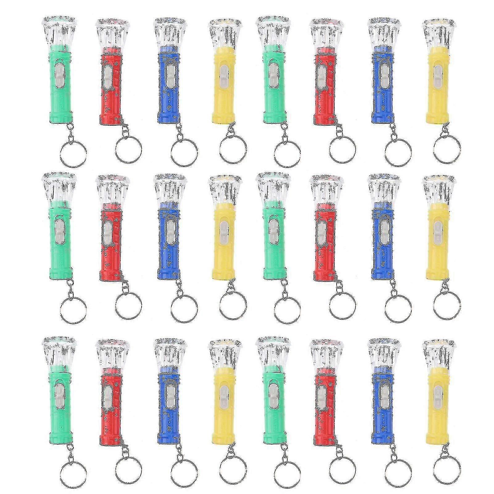 24pcs Mini Light Torch Practical Bright Plastic Led Durable Keychain Flashlight