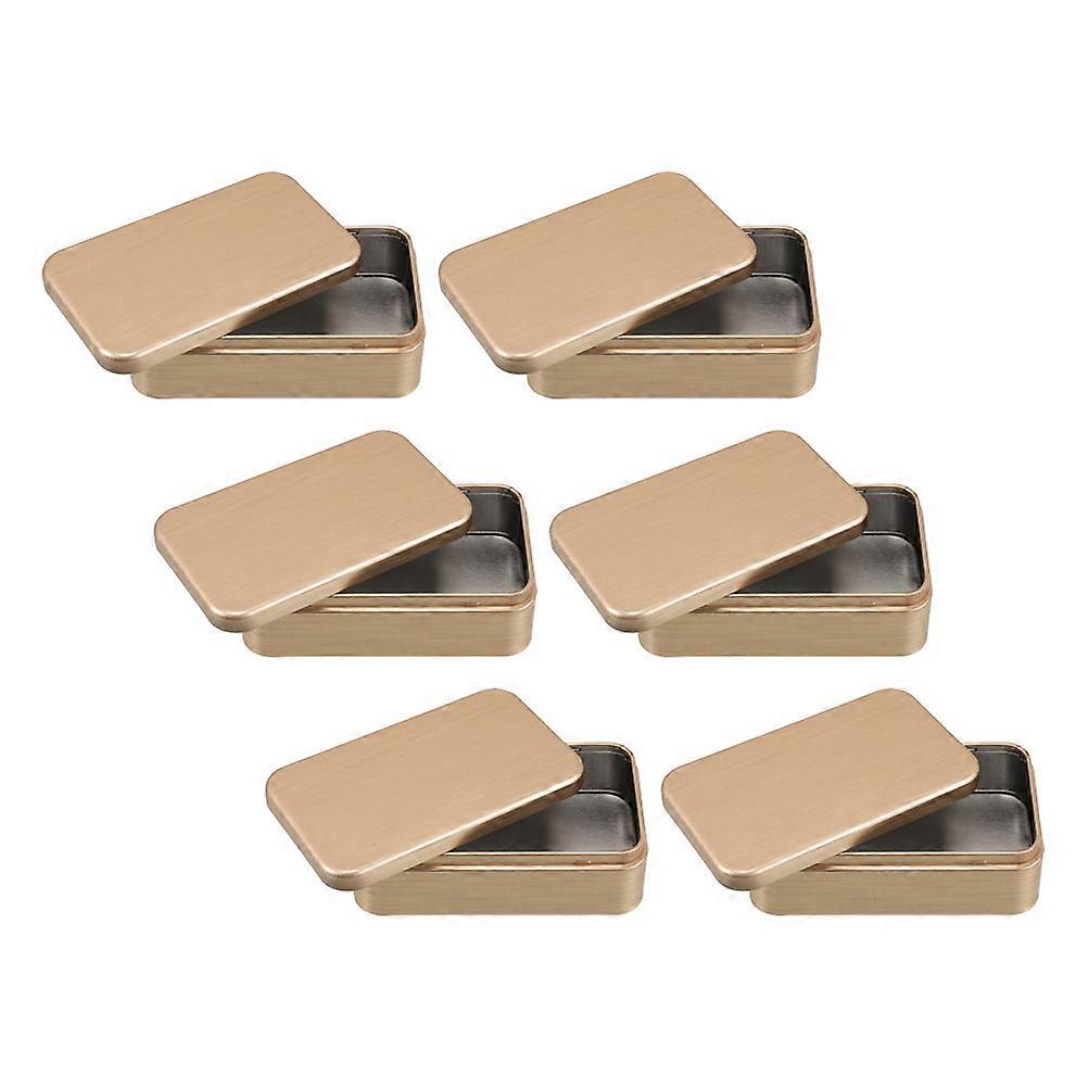 Golden Tinplate Boxes with Lids for Cookie and Keepsake Storage 12Pcs