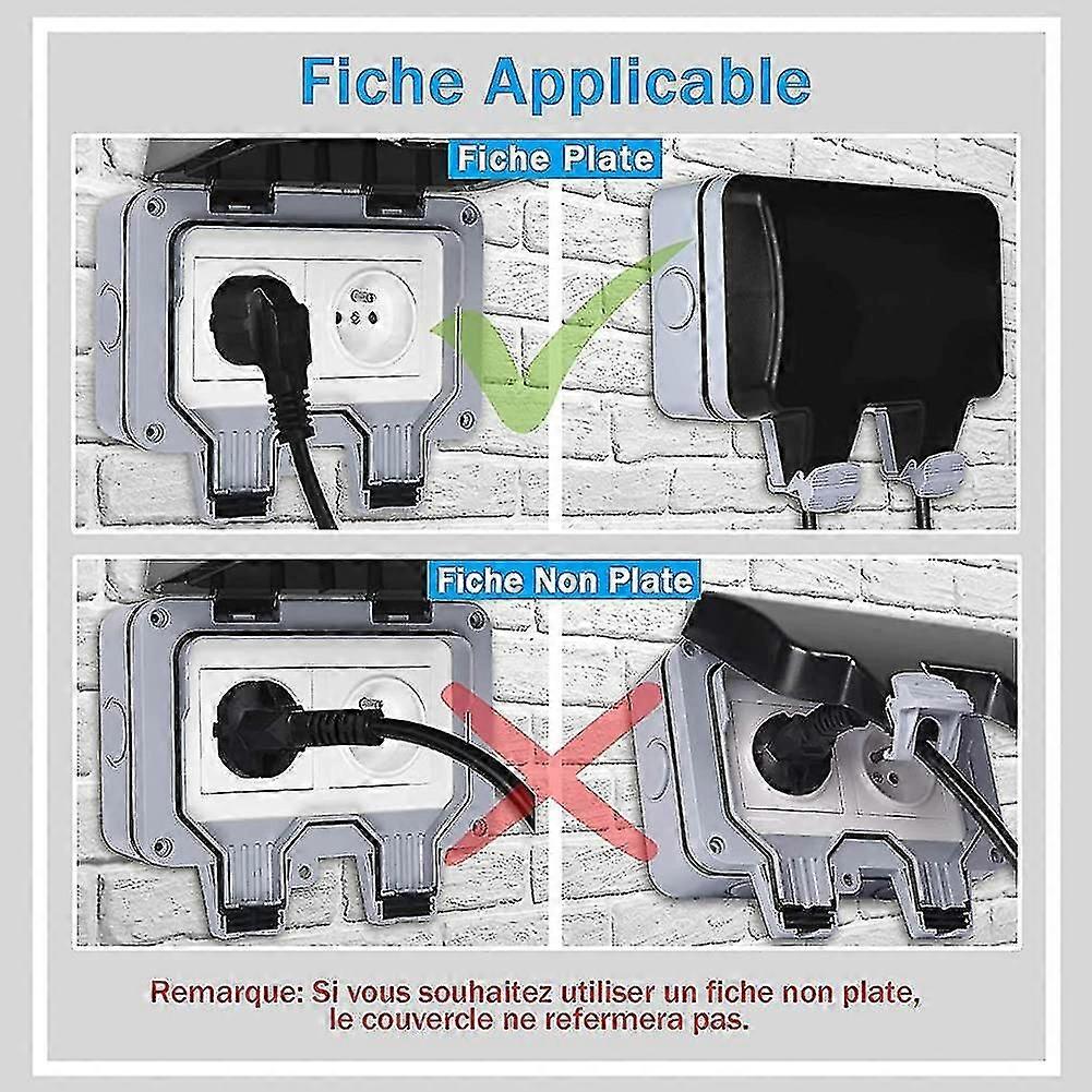 Waterproof Socket Double Outdoor Electrical Socket Ip66 Waterproof Wall Socket--