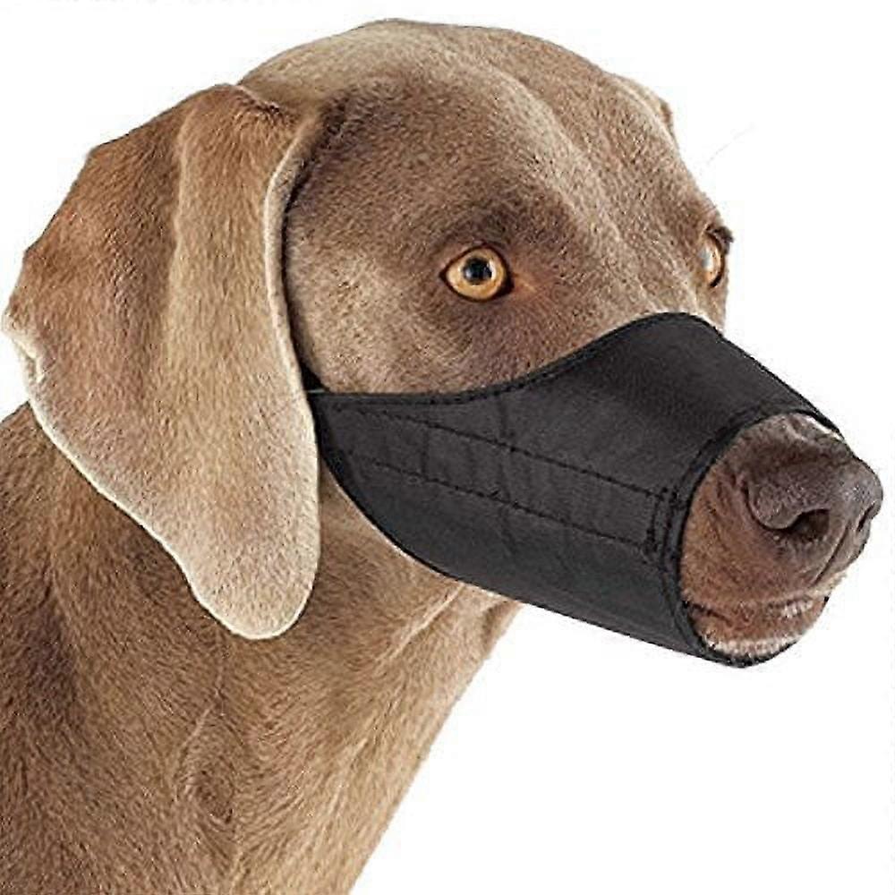 NYLON LINED MUZZLES for DOGS 3 Colors 9 Sizes Soft Dog Muzzle Collection(7" Snout - Size 3 Black)