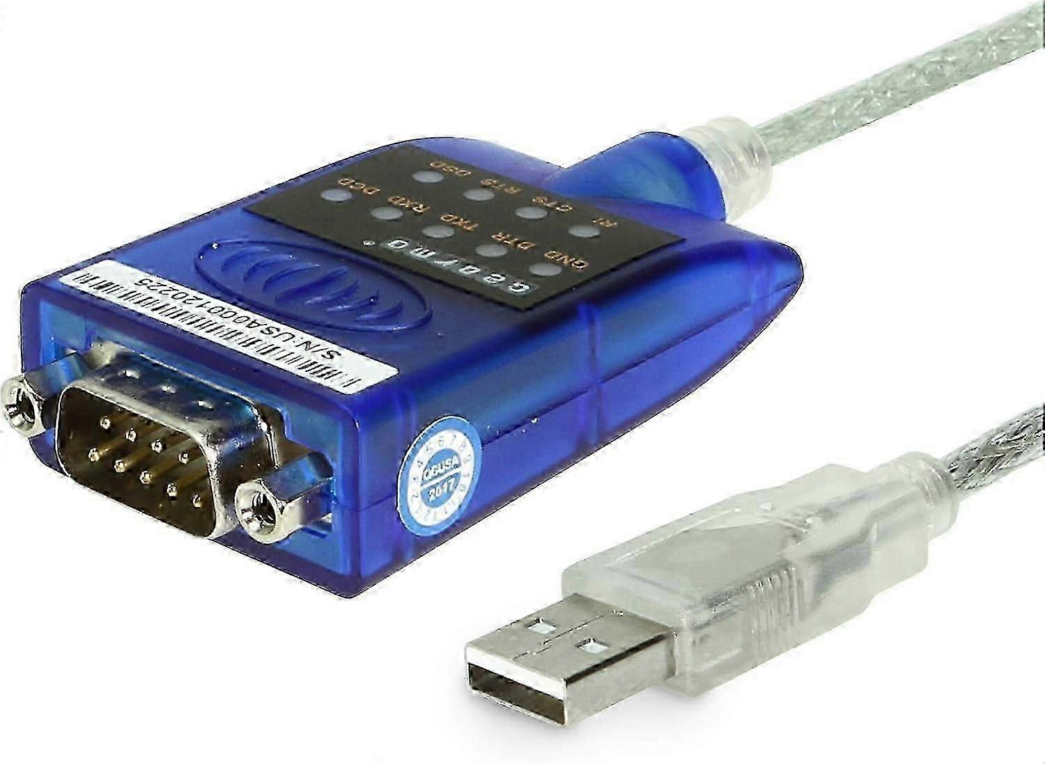 USB to RS-232 Serial Adapter with LED Indicators FTDI Chipset for Windows