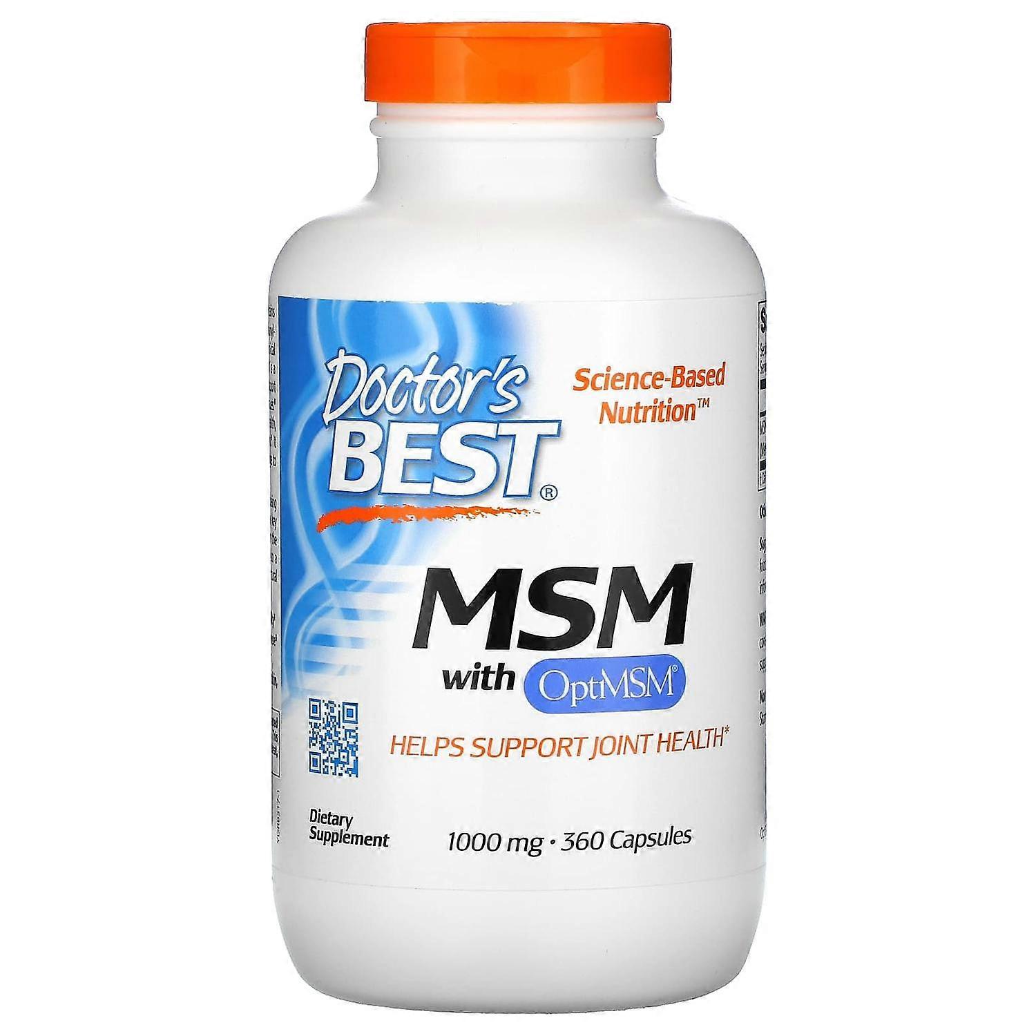 Doctor's Best, MSM with OptiMSM, 1,000 mg, 360 Capsules