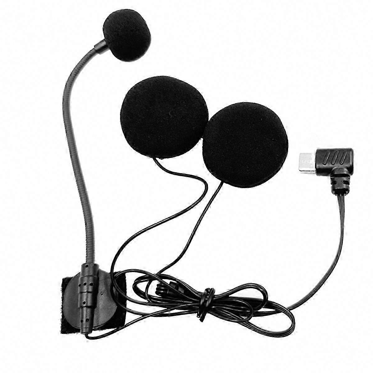 Type-C Earpiece Microphone Speaker for Motorcycle Half-Mask Helmets