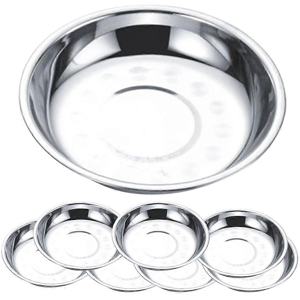 Round Dinner Plates In Silver Color For Family Gatherings And Parties 24 Pcs Serving Trays