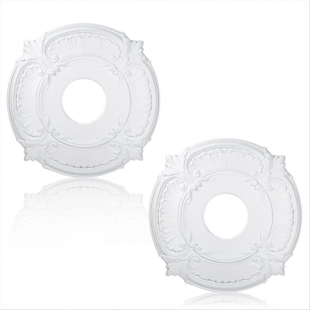2 Pieces PU Ceiling Medallion Decorative Ceiling Fan Medallion