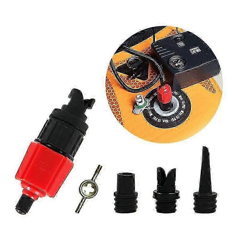Inflatable Kayak Pump, SUP Air Inflation Valve Adapter and Gas Nozzle 4 Pcs for Inflatables