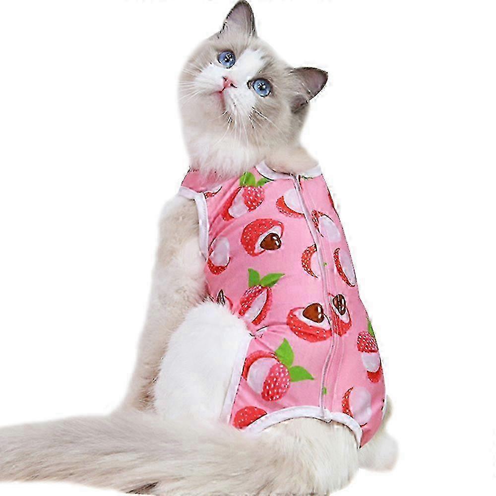 Cats' sterilization clothes,hands and pets' postoperative recovery clothes,fruit and lychee pattern pet clothes miao7