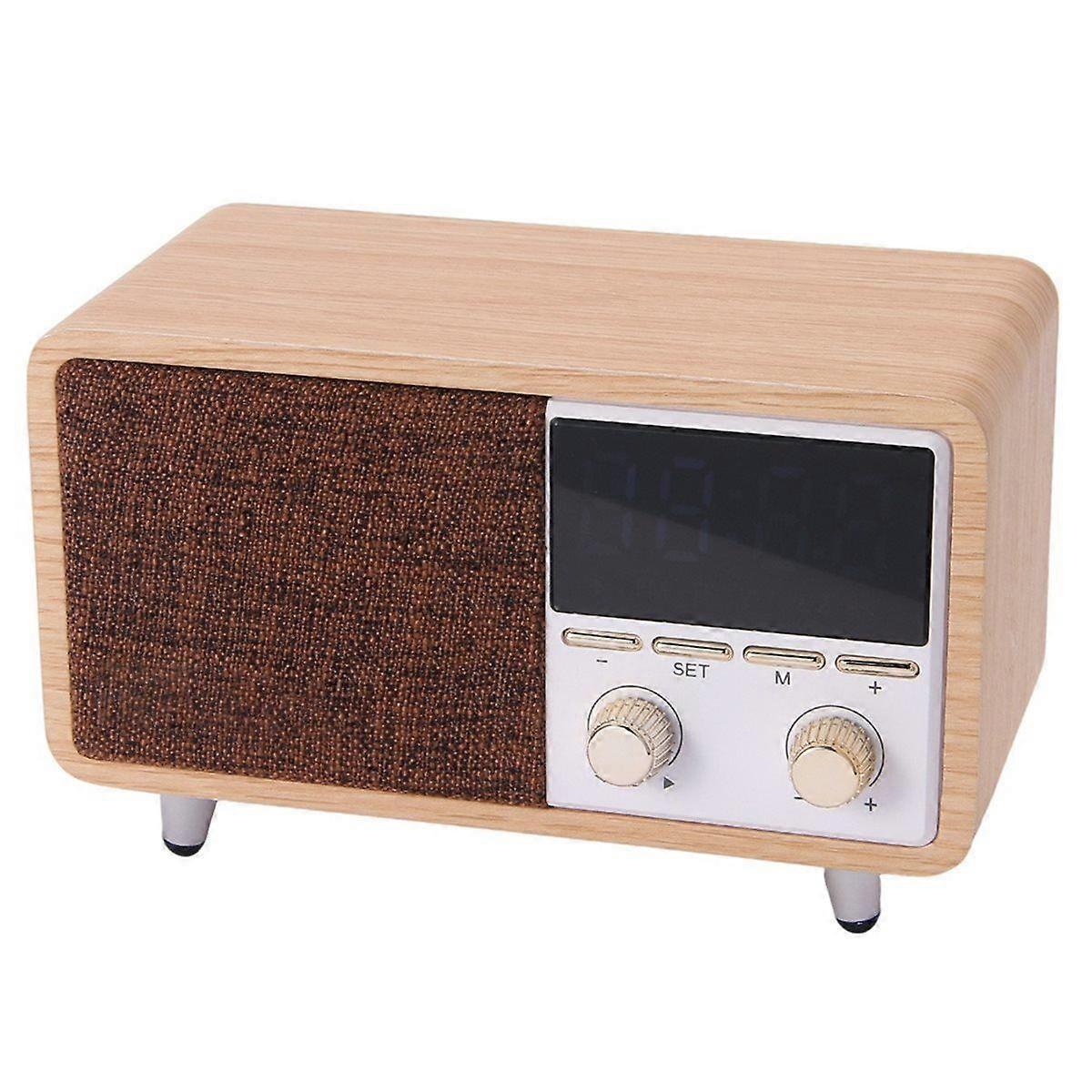 Multifunction Retro Bluetooth Speaker FM Radio, Subwoofer, Alarm Clock, Music Player, Support TF Card & AUX Playback