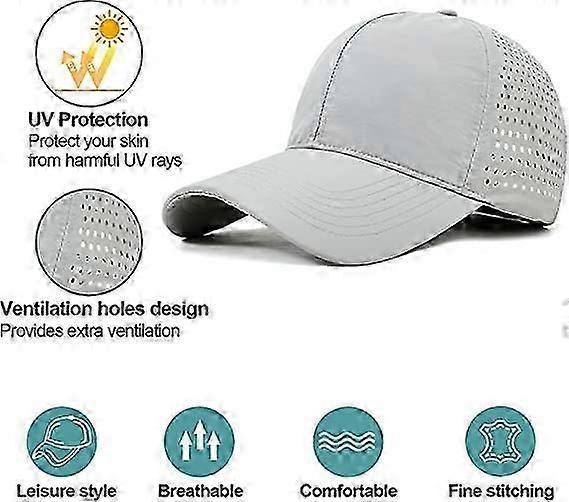 Summer Mesh Baseball Cap Outdoor Hat Men Cooling Cap Waterproof Baseball Cap [Adjustable] Light Gray