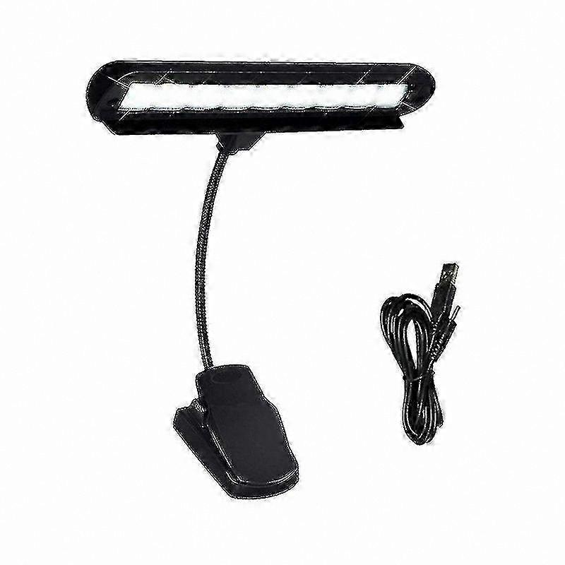 Adjustable LED Music Stand Light with Power Cable, 9 Bright Lights for Piano, Orchestra, and Reading, Black