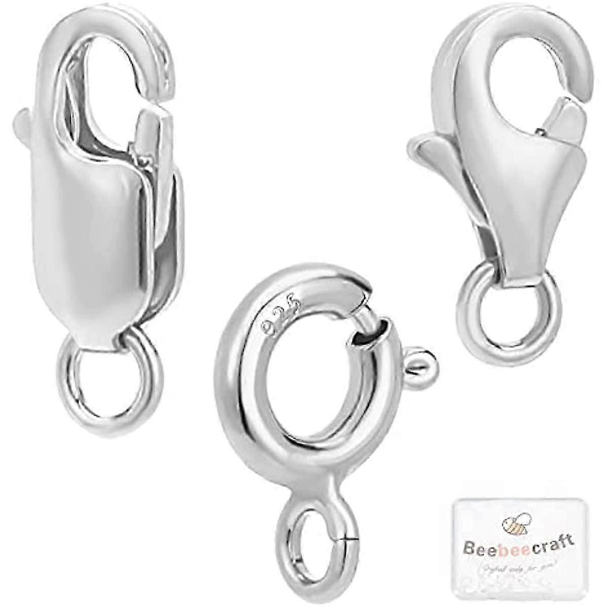 9Pcs 3 Style 925 Sterling Silver Lobster Claw Clasps Silver Spring Clasps Connector