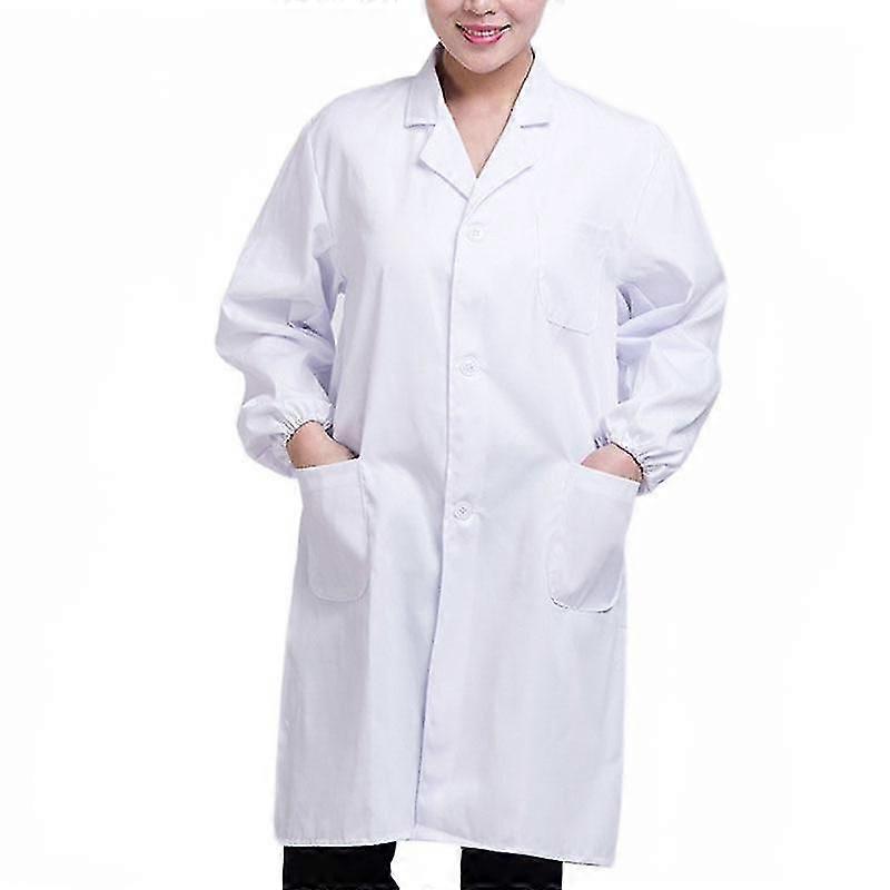 1PC White Polyester Cotton Long Sleeve Workwear Jacket