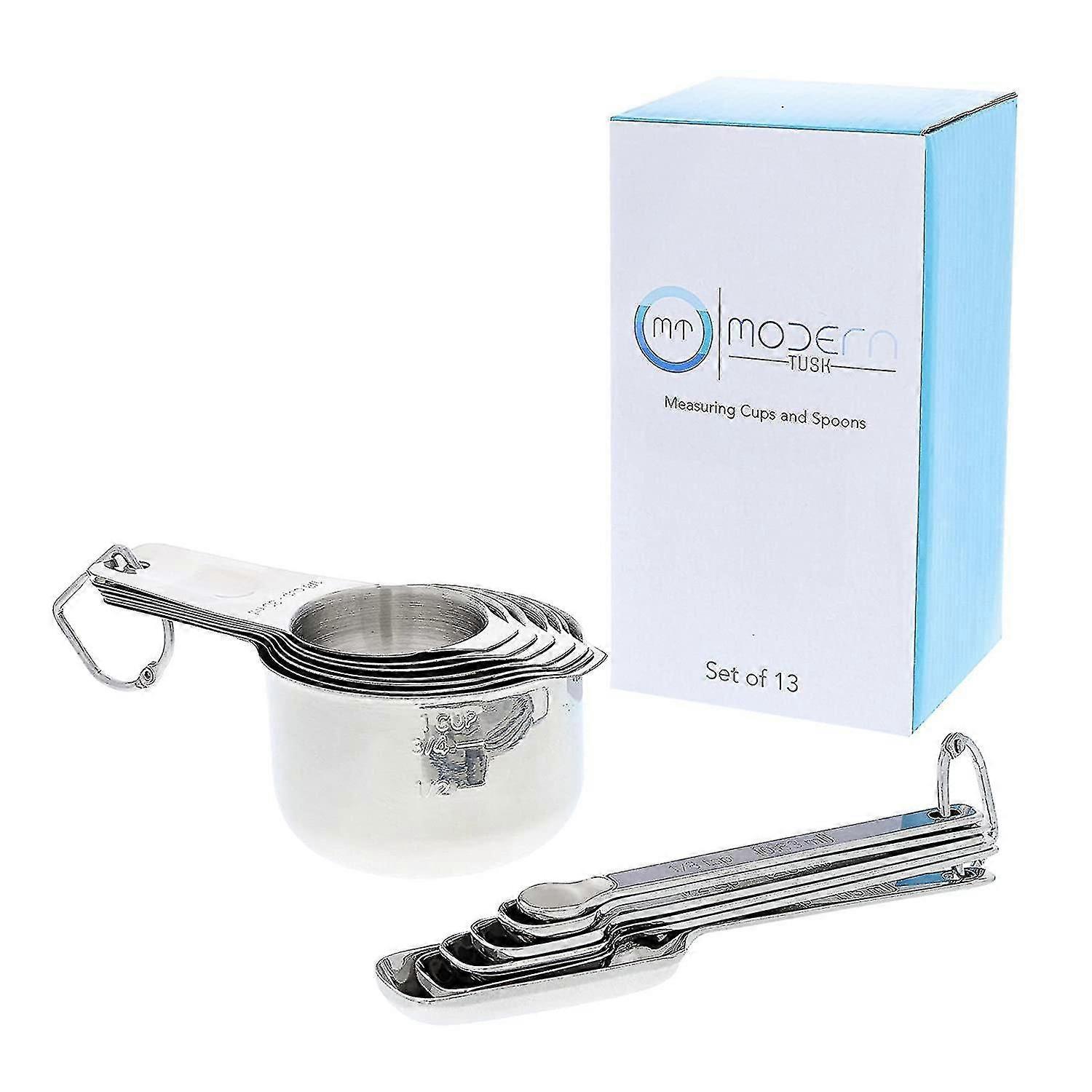 Measuring Cups And Measuring Spoons. Stainless Steel Measuring Cups And Spoons Set Of 13 Full Measuring Spoon And Measuring Cup Set