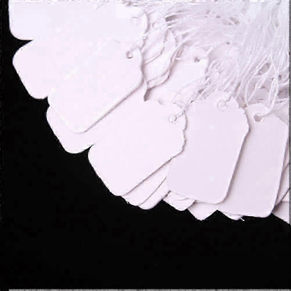 1000pcs White Marking Tags Price Tags Price Labels Display Tags with Hanging String for Product Jewelry Clothing