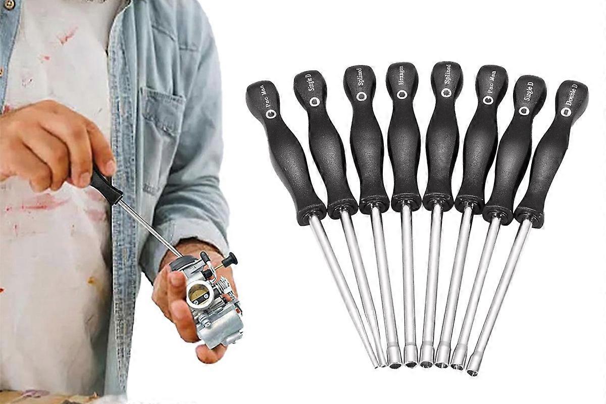 8Pcs Professional Splined Handle Carburetor Adjustment Tool Kit