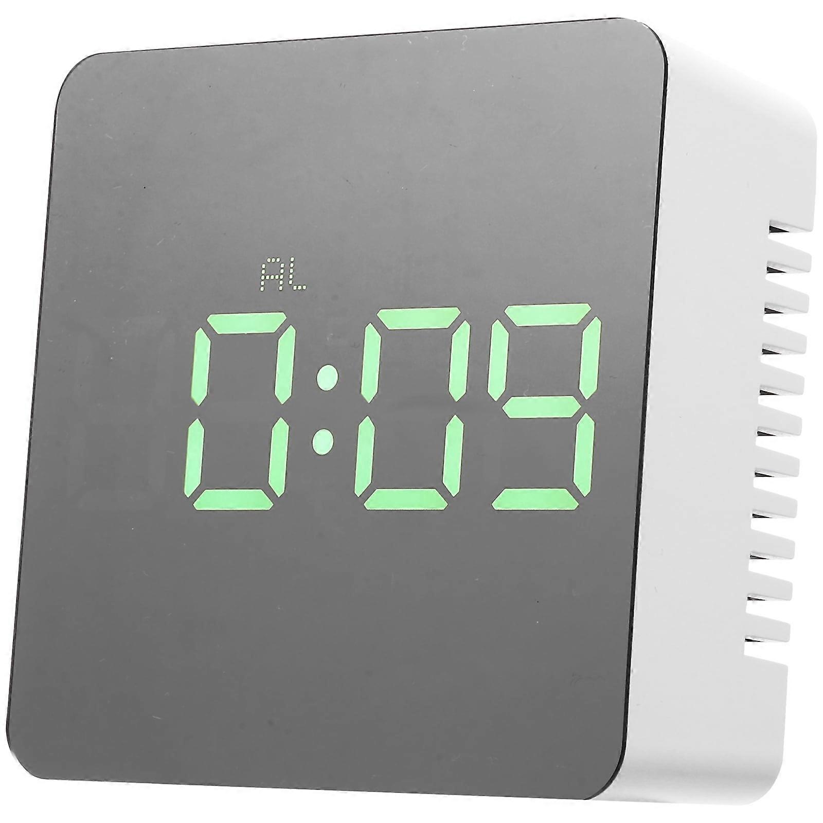 Decor Clocks Loud Alarm Clock Digital Clock Alarm Clock for Heavy Sleepers Adults Mirror Alarm Clock Shock White Pvc