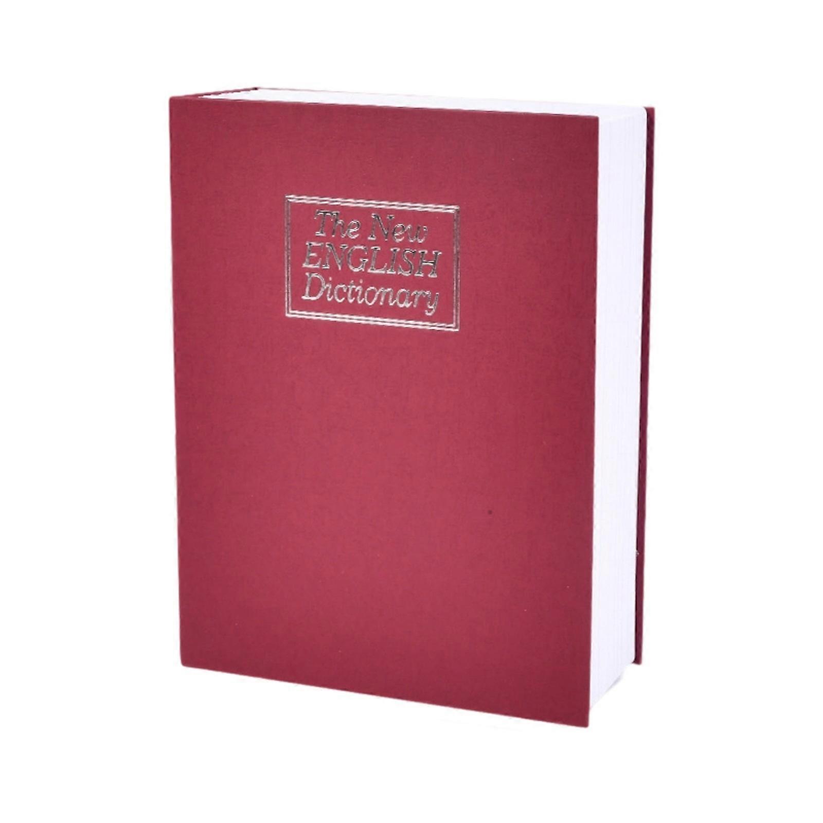 Money Safe Box with 3 Digit Lock Dictionary Security Key Locker Jewellery Lock Box Storage Organizers Deposit Box  Red 265x200x65mm