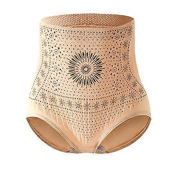 Elastic Waistband Panties For Women High Rise Abdominal Control Invisible Nylon Underwear Shapewear Slimming Briefs  color XXXXL