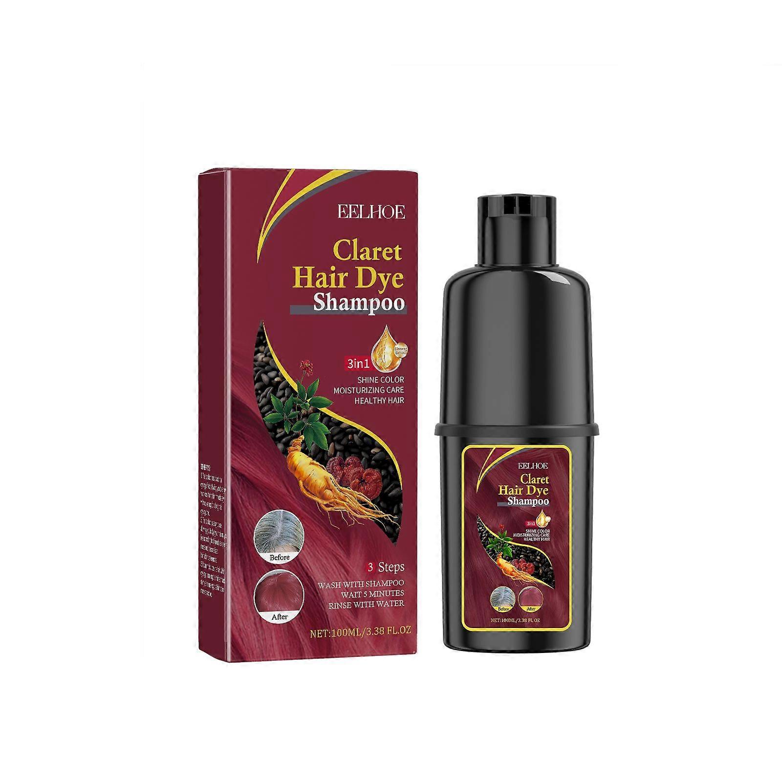 Black Hair Dye Shampoo (Wine Red)