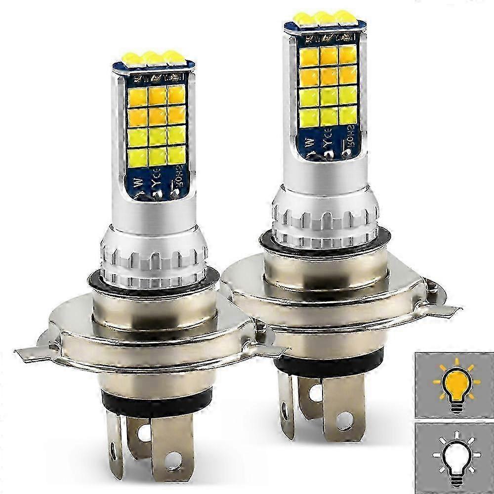 Improved Dual Color V6 H4 LED Fog Light - 30W, 3000LM, DC9-36V, IP65 Rating with 30 SMD-2525 LEDs